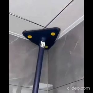 Wall Mop 360° Rotatable Adjustable Cleaning Mop Automatic Water Squeezing Function Telescopic Triangular Mop Reusable Triangle Mop for Floor Cleaning Walls Glass Ceiling Cleaning Best Home Kitchen Extendable Water Absorption Wall Cleaner