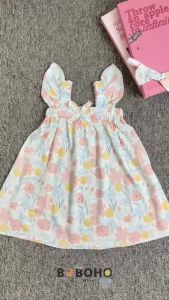 BOBOHO - DRESS MOTIF FLOWER ANAK PEREMPUAN LOKAL FREE HANDBAND / DRESS BAYI LUCU MOTIF FLOWER GAYA SANTAI