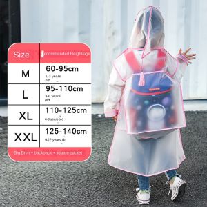 Children New One Piece Waterproof Thickened Raincoat Summer Primary School Student Carrying Schoolbag Position Raincoat Cartoon