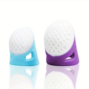 2-Pack Anti-Slip Sewing Thimbles Soft Silicone for Comfort & Secure Grip for Embroidery & Crafting.