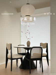 Star Design/French Style Retro Cave Stone Stone Plate Dining Table Italian Normcore round Table For Home Silent Dining Table Cream Style