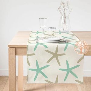 Khăn Trải Bàn Hình Sao Biển VIKAMA Chất Liệu Polyester Không Dệt Trang Trí Chủ Đề Hàng Hải Dùng Trang Trí Bàn Ăn Dùng Cho Nhà Ở & Khách Sạn