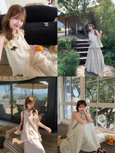 Casual Sleeveless Top Two-Way Wearable Set With Half Skirt