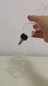 30-250ml Clear Plastic Squeeze Bottles with Twist Cap Refillable Liquid Container Ink Painting Art Hair Dye Empty Dropper Bottle