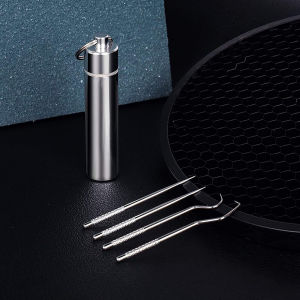 Portable Stainless Steel Toothpicks Pocket Set Reusable Metal Toothpicks Cleaning Kit Dental Floss For Travel Teeth Sticks