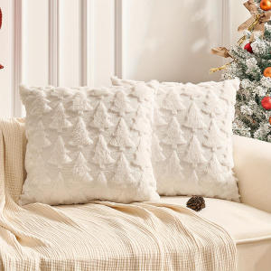 1/2/3pcs Christmas Romantic Throw Pillow Cover Plushh Stamping Waist Cushion Cover Decor Home Decorative Pillowcas