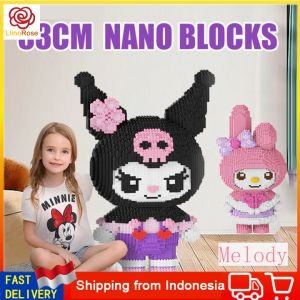 【Local Delivery 】11000Pcs sanrio Nano Building bricks Gratis Alat Palu Mainan Blok Bangunan Pendidikan Anak-anak 53cm diy Oversized Kuromi Melody Lotso Anime Figure Mainan Blok Susun
