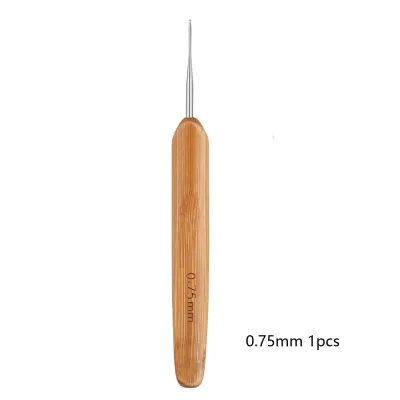 Bamboo Wooden Handle Crochet Hooks Ergonomic Weave Needles Craft DIY Sewing Tool 0.5/0.75/1.0.0mm