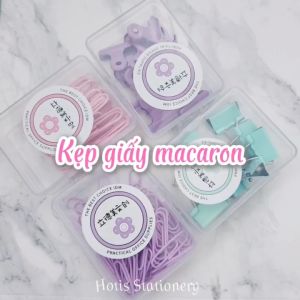 HOTIS Kẹp giấy kim loại màu Macaron Paper Clip kẹp bướm giữ tài liệu