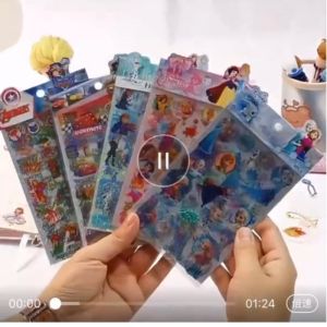 Stiker Blink Blink Shiny Dekorasi Stiker Shiny Stiker Anak Karakter isi 4 lembar Karakter Frozen Mickey Sofia Princess Avenger Spiderman Car