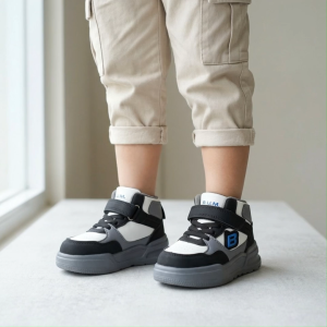 BUM Equipment Kids Shoe CSY260/CSY261 Black x Grey/Purple - Kasut Kanak-Kanak Kasual Ringan Selesa Sneakers