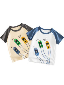 Áo Thun Trẻ Em Phong Cách Hàn Quốc 27kids Áo Thun Cotton in Họa Tiết Mùa Hè Cổ Tròn Tay Ngắn Thường Ngày Cho Bé Trai Và Bé Gái