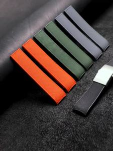 Dive Sport Rubber Strap 21MM Curved Ends Compatible With Longines HydroConquest Series Metal Deployment Buckle Replacement Strap