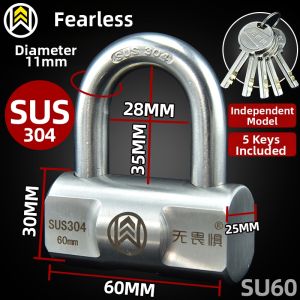 WUJUWEI | Stainless Steel Water-Resistant Anti-Rust Heavy Duty Padlock