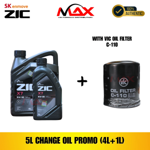 SK-ZIC 5 Liters X7 5W30 For GASOLINE Engine with C-110 Vic Oil Filter Bundle