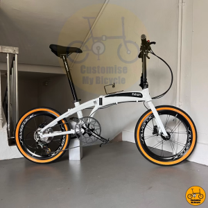 Fnhon Tornado 20 Inch Folding Bike Shimano 10s Tiagra Silverock Wheels Tan Wall Tyre White