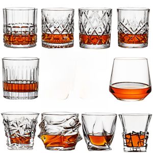 Crystal Glass Whiskey Cup Commercial Creative Luxury Brandy Foreign Liquor Cup Classical Cocktail Glass Retro Nordic Style