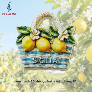 Nam Châm Tủ Lạnh 3D Hình Giỏ Chanh Sicily Ý Quà Lưu Niệm Du Lịch Sáng Tạo Trang Trí Nhà Cửa & Văn Phòng Quà Tặng Tinh Tế Kỷ Niệm Ngày Lễ