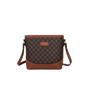 Fashionable Printed Bucket Bag Womens Commuter Shoulder Bag Stylish Summer 2025 Casual PU Leather Small Size Crossbody Bag