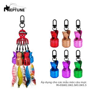Bộ Bảo Vệ Mồi Câu Mực Điện Phân 6 Cái M+ Webfoot Octopus EGI Bao Phủ Móc Câu Mực Mồi Câu Hình Ô Phụ Kiện Câu Biển