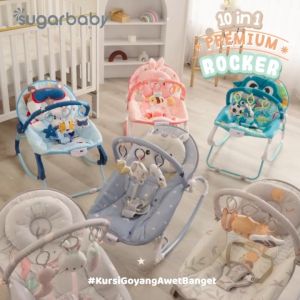 Aksesoris Penunjang Tidur Bayi: 1x Sugar Baby 10 in 1 Premium Rocker Baby Bouncer Sugarbaby Kursi Goyang Ayunan Bayi