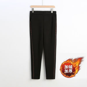 Quần Thể Thao Cạp Cao Lót Lông Cừu Dày Cho Phụ Nữ Trung Niên Và Cao Tuổi Mùa Thu Đông Quần Dài Rộng Rãi Thoải Mái