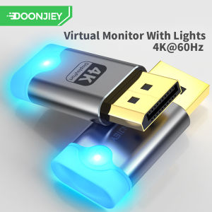DisplayPort Dummy Plug EDID Emulator 4K 60Hz with LED Light DP Virtual Display Accessories for Video Card Laptop Desktop