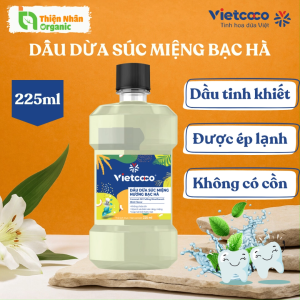 Dầu Dừa Súc Miệng Vietcoco Hương Bạc Hà Không Chứa Cồn 225ml