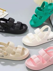 2024ฤดูร้อนผู้หญิงหนาClogs Casual Soft EVAโฟมSlip-Onมัฟฟินส้นรองเท้าแตะชายหาดสบายการตั้งครรภ์รองเท้า