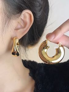 Bông tai nữ chuôi bạc 925 Eleanor Accessories viền trơn phụ kiện trang sức khuyên tai 8244