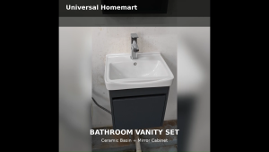 👉Free Installation👈 [SG STOCK] Bathroom Vanity Cabinet Set with Ceramic Basin & Mirror Cabinet Set - 40/50/60/80cm