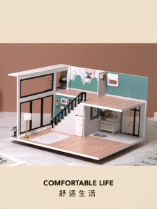 DIY Hut Model Model 3D Puzzles 智趣屋手工DIY小屋模型 Rumah Duplex Comfortable House 3D Assemble Puzzle Toy