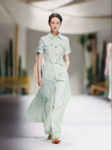 Designer Summer High-Waist Womens Trousers Mint Color