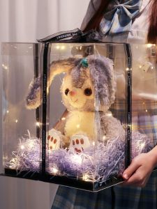 Romantic Valentines Day Gift Cute Rabbit Plush Toy for Girlfriend Best Friend Birthday Present Creative Gift Box Fashionable High Value