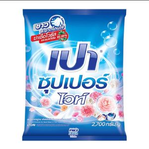 ผงซักฟอกเปาขนาด 2700 กรัมแพ็คคู่ได้ 2 ถุง