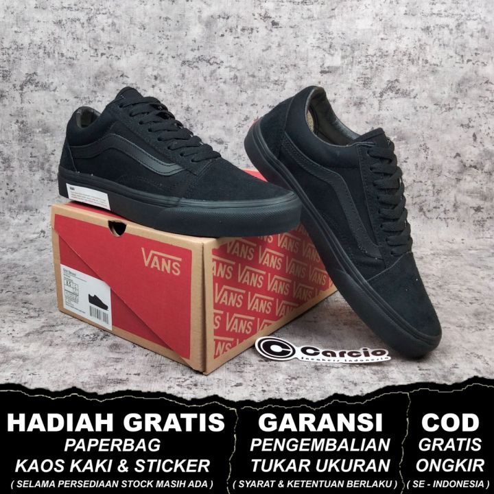 vans old school hitam polos