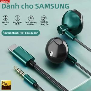 Tai Nghe Có Dây Âm Thanh Nổi 9D Bass Với Điều Khiển Âm Lượng Mic HD Cho iPhone 15/16 Samsung Galaxy - Tai Nghe Loại C & 35 Mm