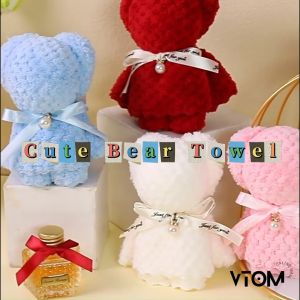VTOM Cute Bear Towel Doorgift Face Towel Gift Wedding Birthday Sapu Tangan Tuala Kenduri Door Gift Murah Goodies 小熊毛巾