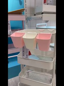 Merkon 3pcs Hanging Bucket for Cart Trolley Plant holder space saver kitchen organizer accessories holder hang Basket