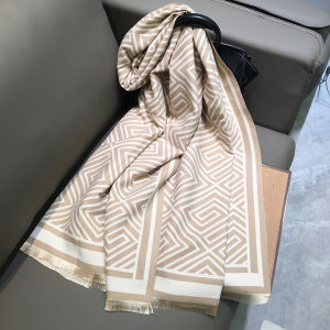 Korean Style Thickened Winter Warm Scarf for Women Versatile Office Long Neck Warmer Floral Pattern Air Conditioned Room Shoulder Wrap