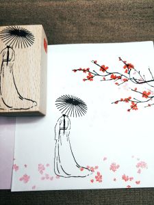Original Plum Blossom Stamp Rubber Stamping Ink Pad Character Overlapping Seal Stamp Collectible Stationery Bookmarks