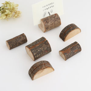 Minimalist Log Stump Photo Folder & Retro Style Note Clip: Enhance Your Home Decor