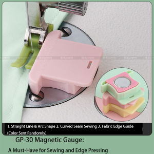 GP30 Strong Magnetic Sewing Guide Ruler Non-Slip 2.6cm Quilting Foot Presser Foot Alignment Tool with Shockproof Pad Pastel Colo