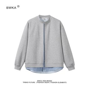 BWKA | Striped Faux Two-Piece Sweater Casual Relaxed Loose Fit Sweater