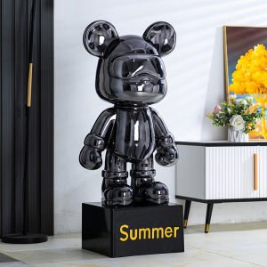 Luxury Plated Standing Bear Figurine Creative Living Room TV Cabinet Home Decor Large Cool Bear Money Box Resin Craft