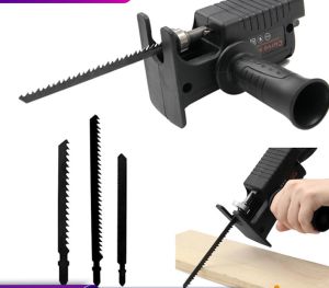 Bộ đầu chuyển đổi máy khoan thành máy cưa điện cầm tay tặng kèm 3 lưỡi cắt gỗ kim loạiLưỡi cưa máy khoan điện phụ kiện máy khoan điện phụ kiện máy khoan điện dụng cụ chế biến gỗ