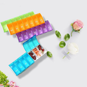 Pill Divider Medication Storage Weekly Dispenser for On the Go Medicine Leak-Proof And Moisture-Proof Sealing Vibrant Familie
