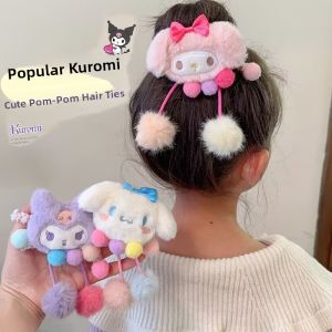 Kuromi Hair Ties Childrens Beavers Hair Bands Cute Sanrio Knitted Hair Bands Girls Ponytail Bun Hair Accessories