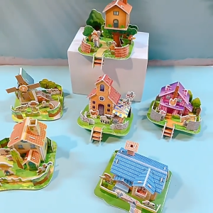 3D DIY Puzzle Castle Series Kids Assemble Learning Toy Random Style Gift Creativity Miniature Model