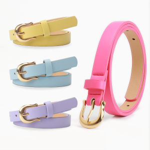 1.8x103cm Womens Thin Belt Versatile Korean Style Simple Candy Color Jeans Belt Decorative Skinny Waistband